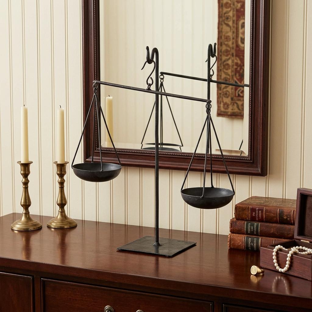 13" Libra Black Vintage Decorative Scale