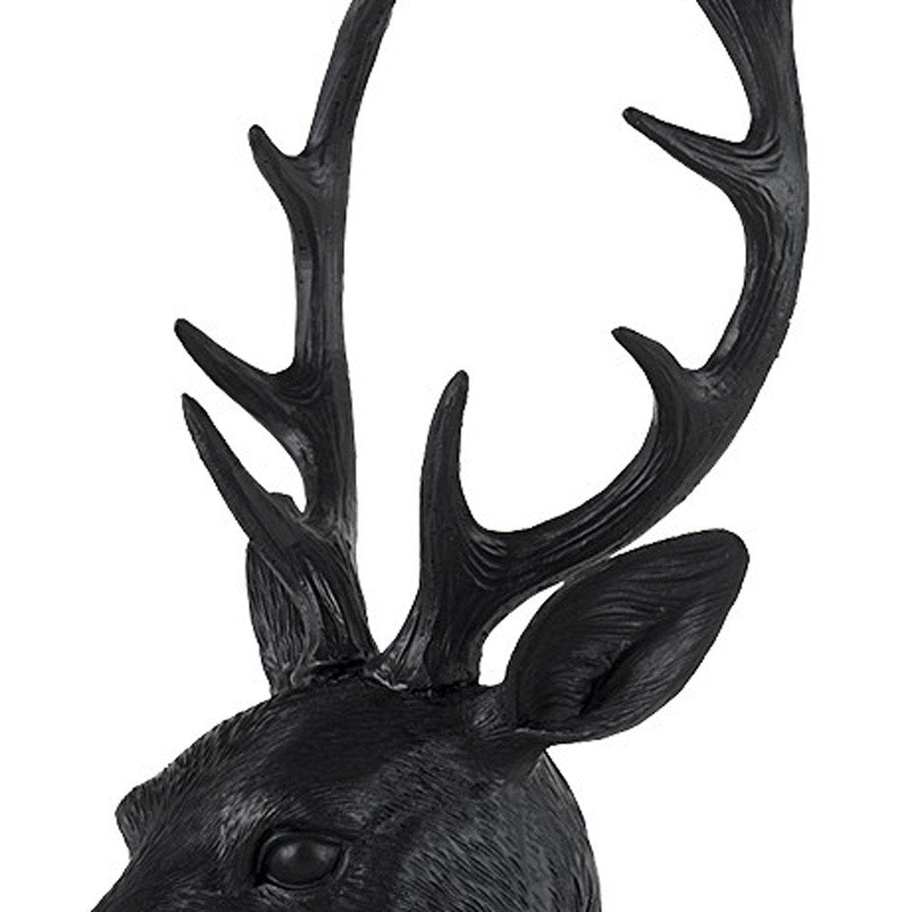 23" Black Polyresin Suited Deer Bust Tabletop Sculpture