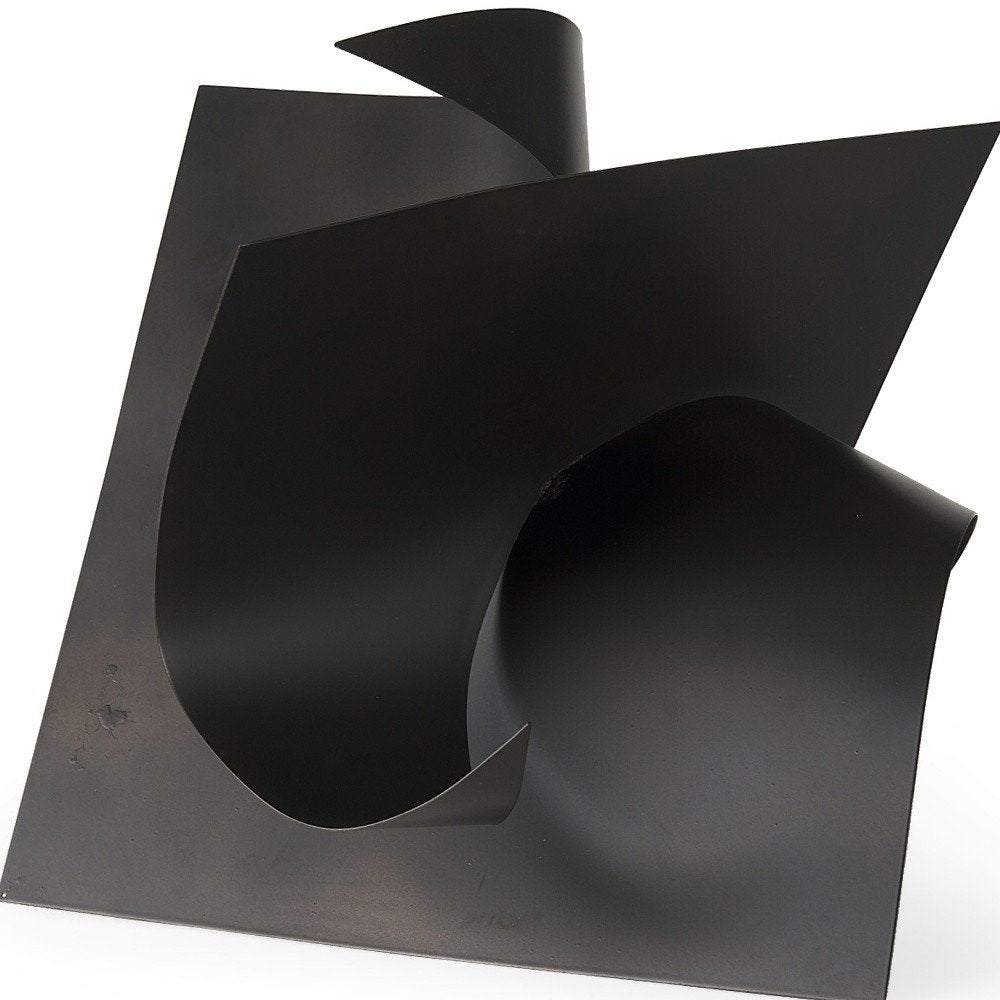18" Metal Antiqued Black Modern Abstract Sculpture