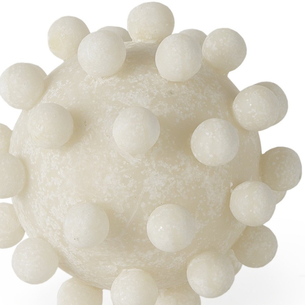 5" Ivory Resin Knobby Nubs Orb Tabletop Sculpture