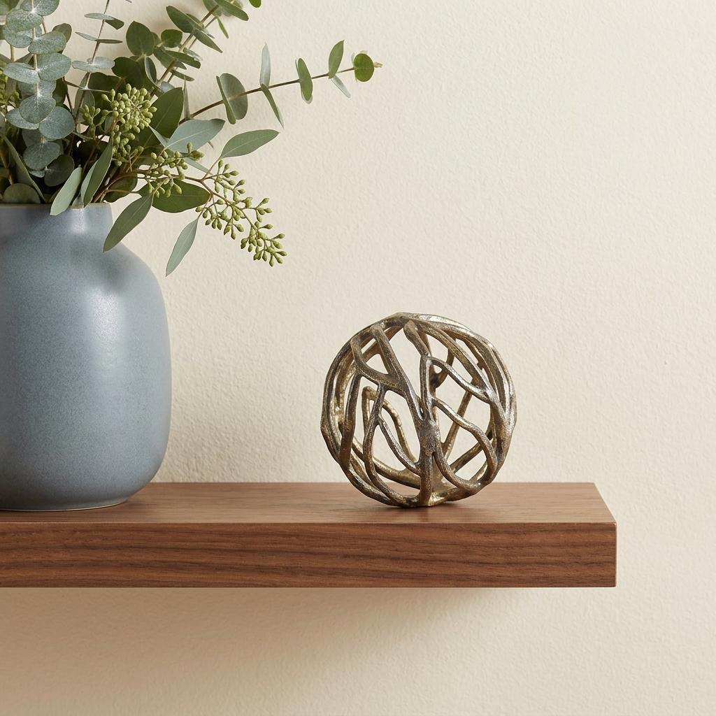 Petite Gold Metal Tree Branch Sculpture