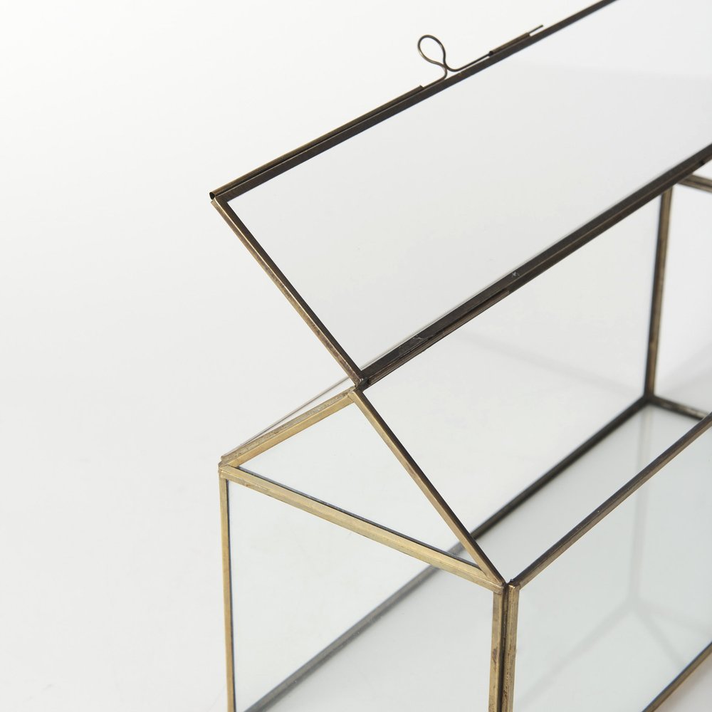6" Clear And Gold Glass And Metal Box
