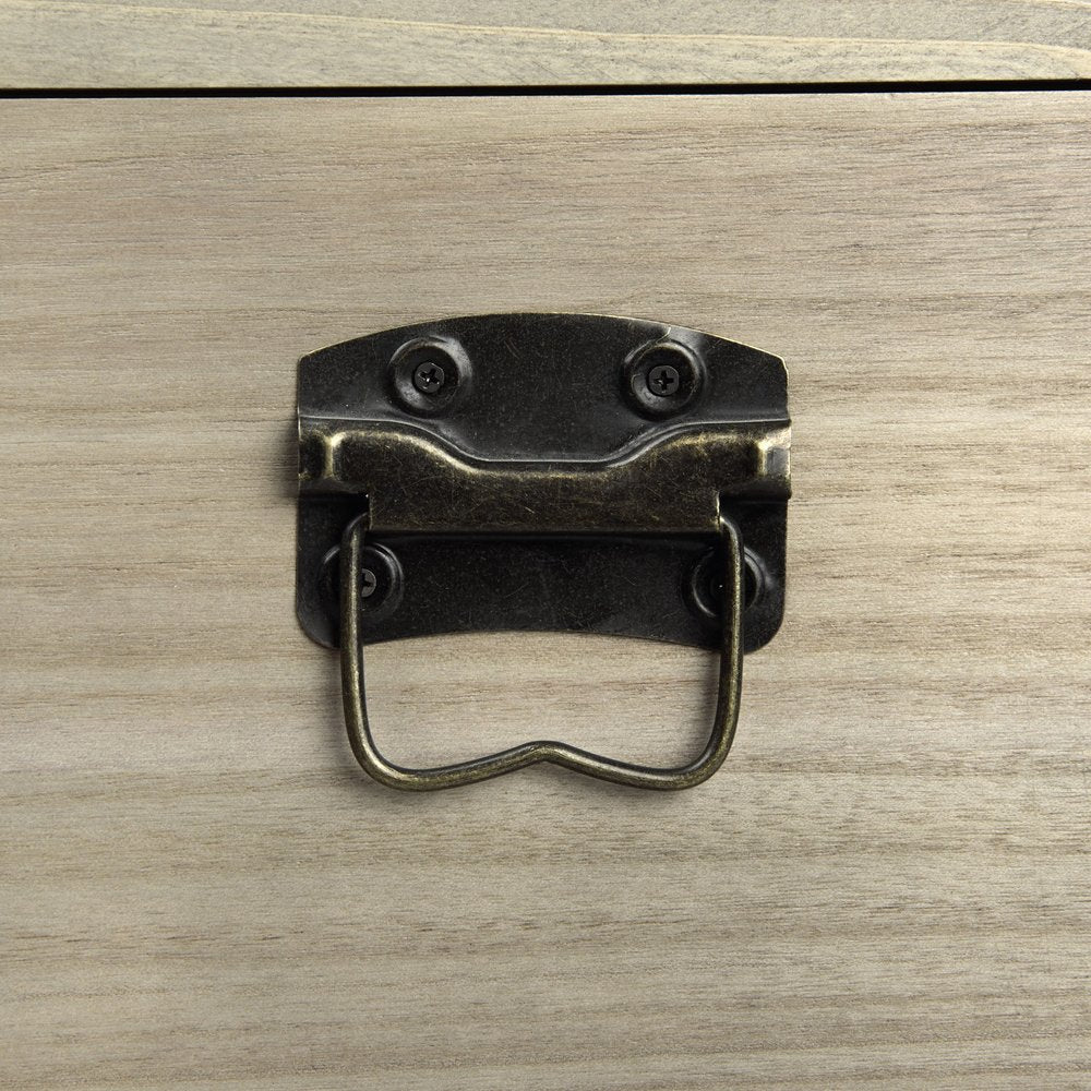 Set of Two Brown And Natural Cane And Solid Wood Box With Lid