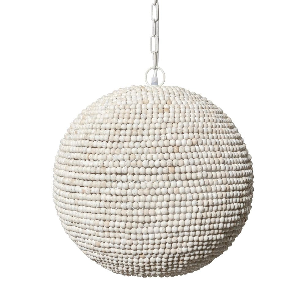 Whitewash Beaded Ball Hanging Pendent Light