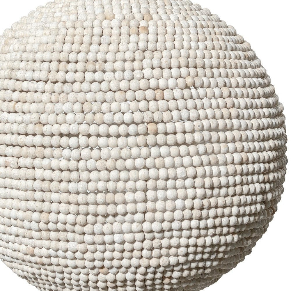 Whitewash Beaded Ball Hanging Pendent Light