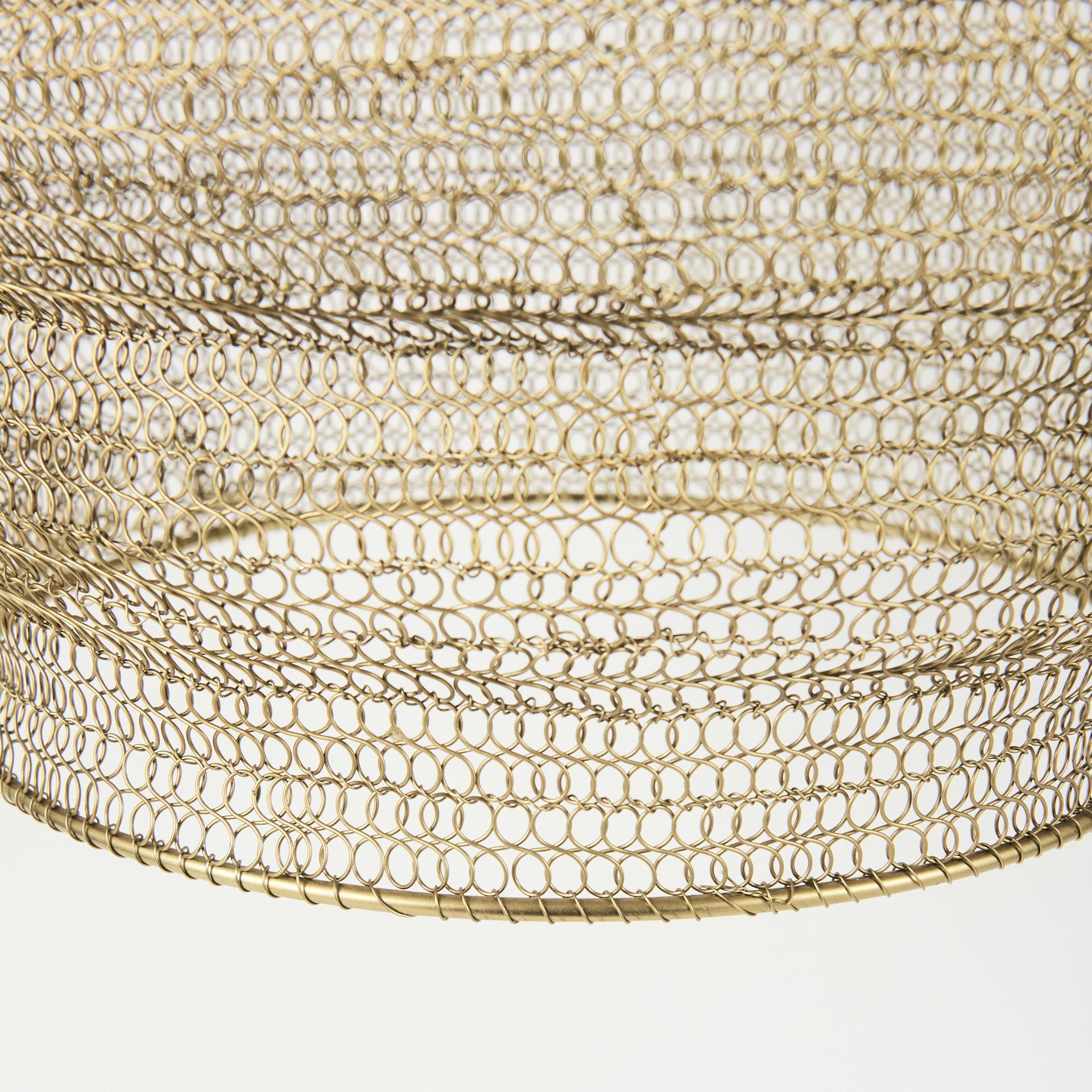 Gold Metal Wire Mesh Hanging Pendant Light