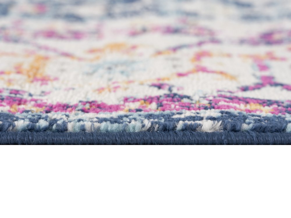 12' Blue And Ivory Oriental Runner Rug