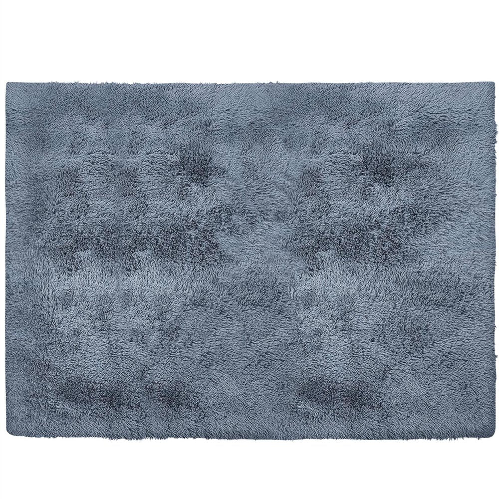 4' X 5' Gray Shag Power Loom Non Skid Area Rug