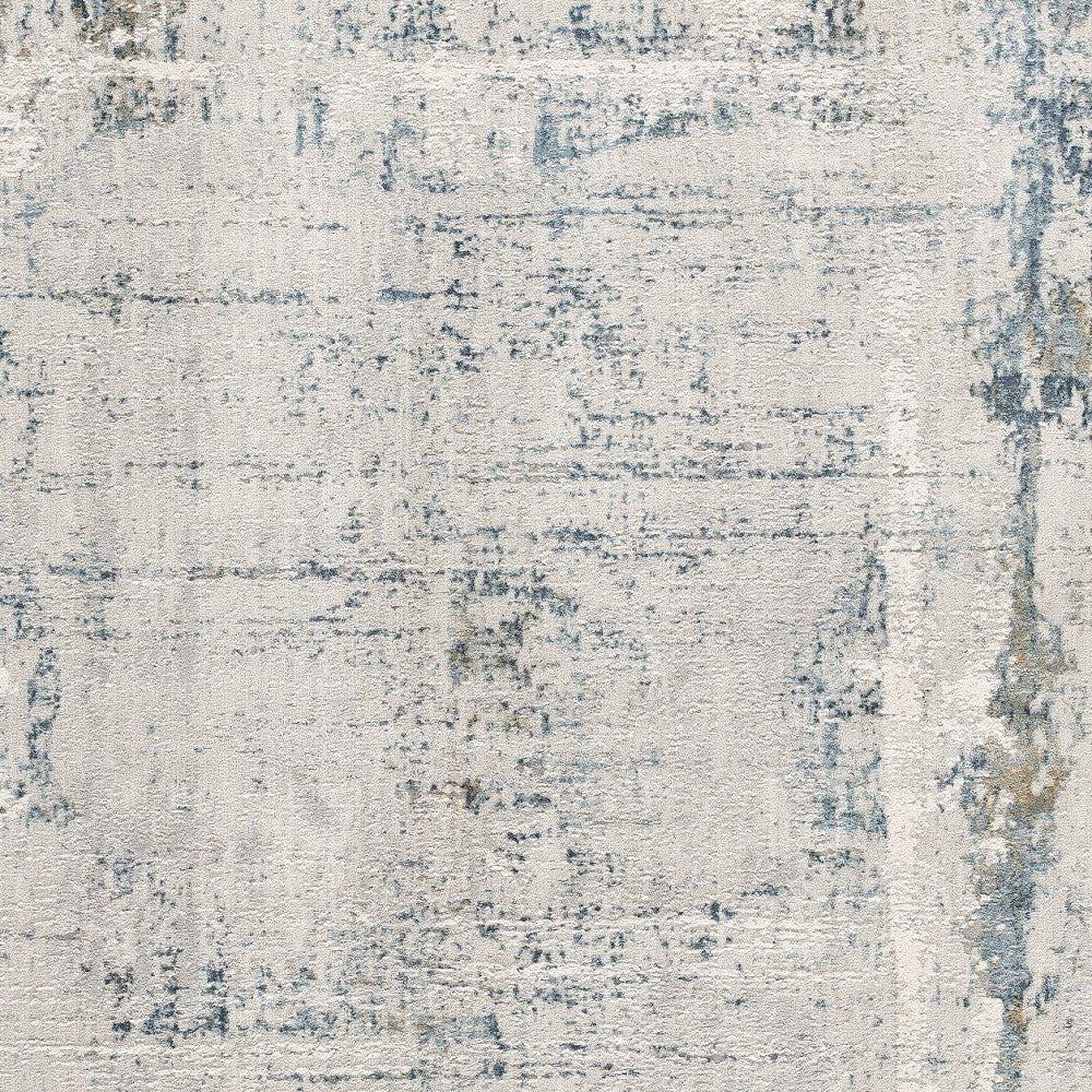 4' X 6' Blue and Ivory Abstract Power Loom Area Rug
