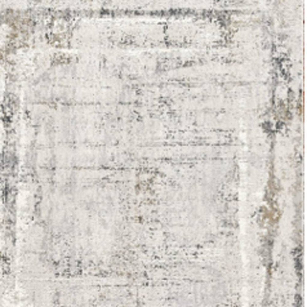 8' X 11' Gray and Ivory Abstract Power Loom Area Rug