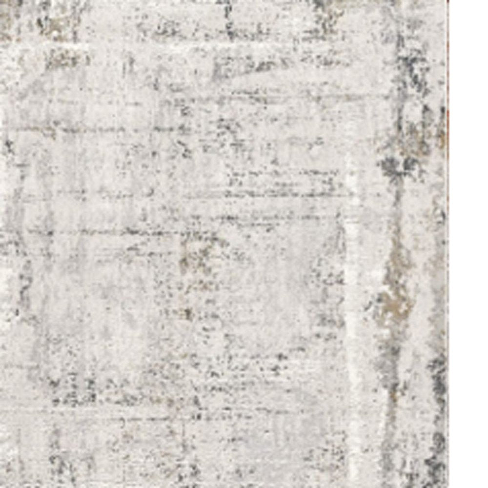 8' X 11' Gray and Ivory Abstract Power Loom Area Rug