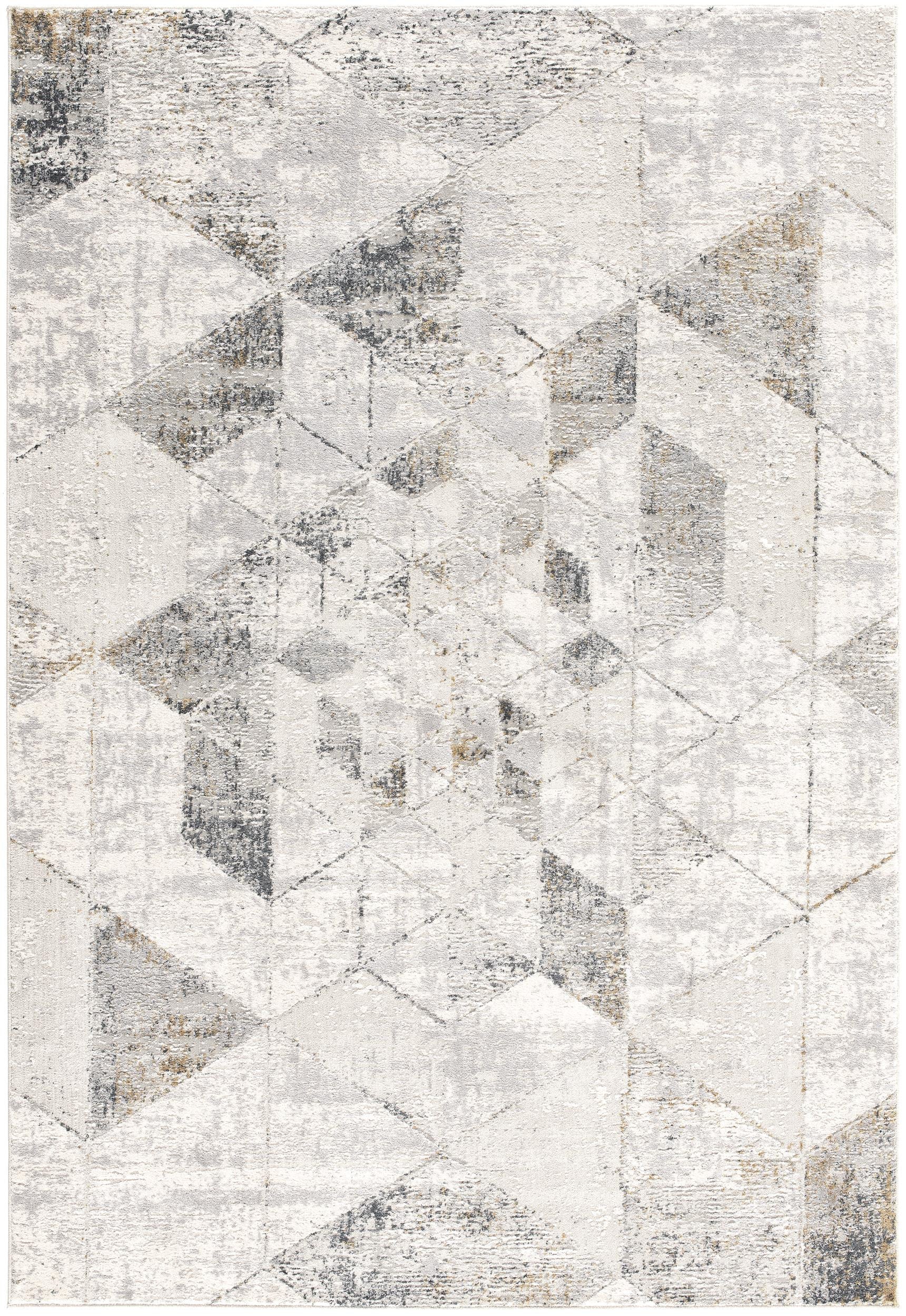 4' X 6' Gray and Ivory Abstract Power Loom Area Rug