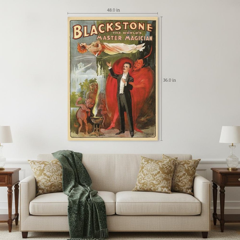 Vintage 1934 Blackstone Magic Unframed Print Wall Art