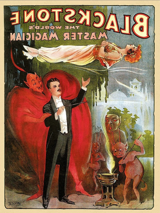 Vintage 1934 Blackstone Magic Unframed Print Wall Art