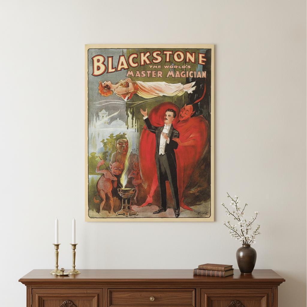 Vintage 1934 Blackstone Magic Unframed Print Wall Art