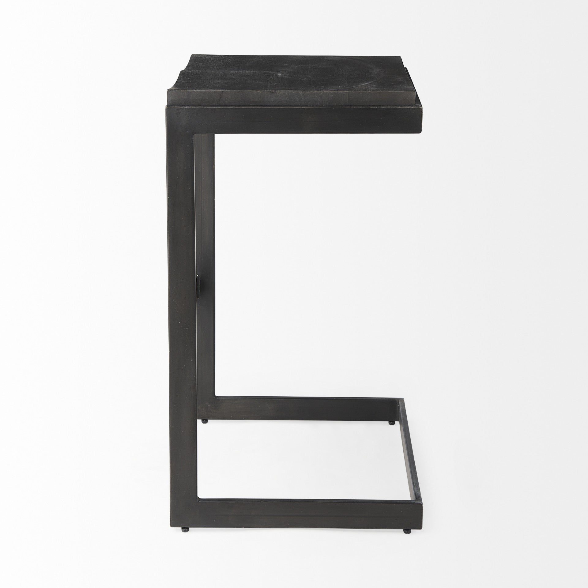 30" Black Wood And Metal Backless Bar Height Bar Chair