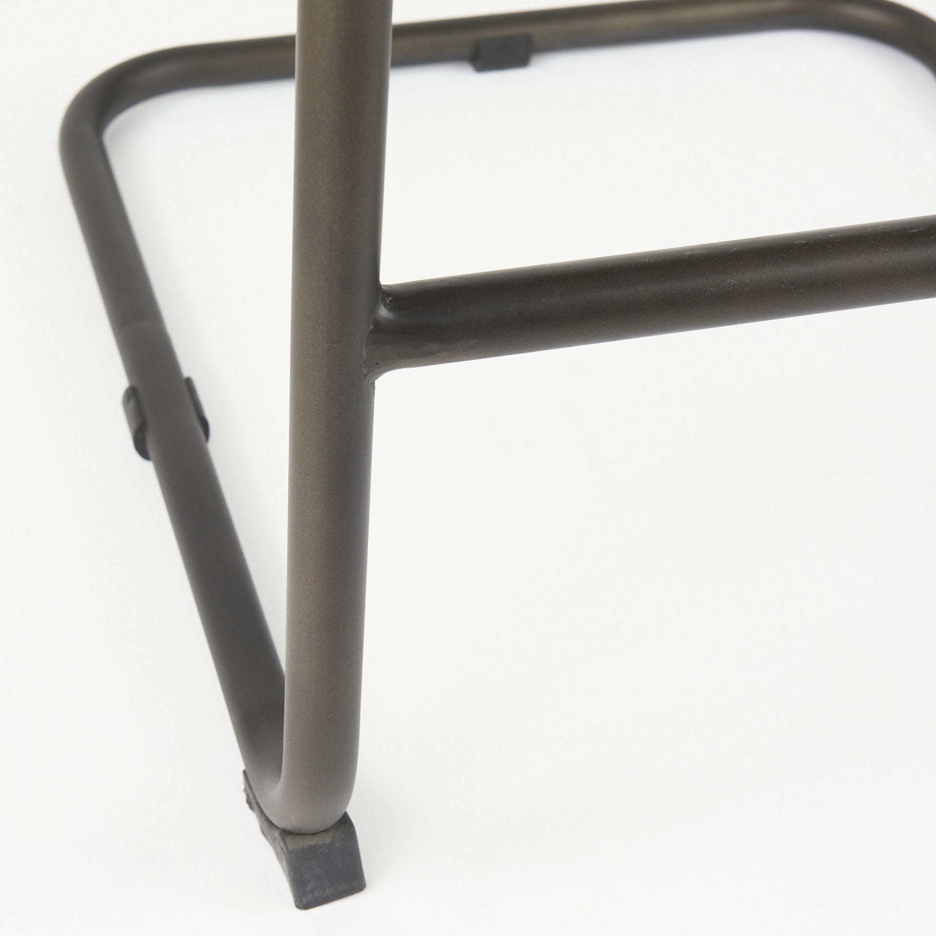 30" Black And Gray Leather And Iron Bar Height Bar Chair