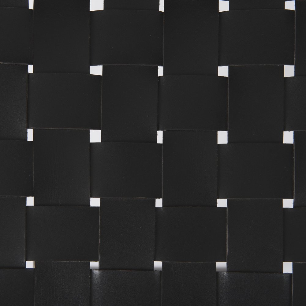 29" Bronze Leather and Metal Backless Bar Chair