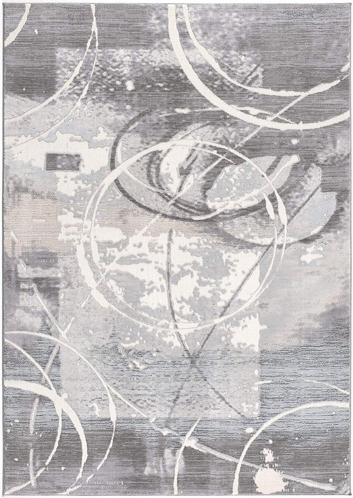 8' X 10' Gray Abstract Power Loom Area Rug