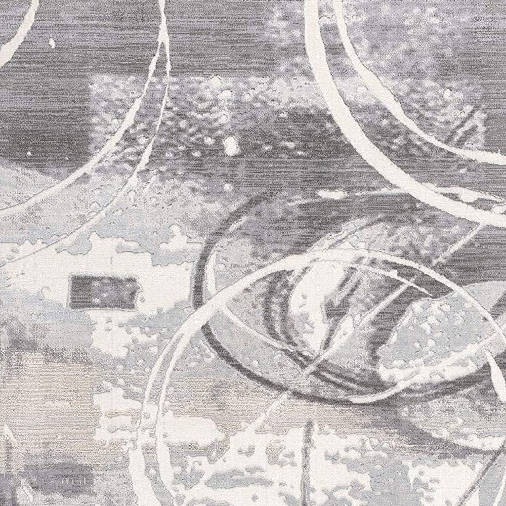 5' X 7' Gray Abstract Power Loom Area Rug