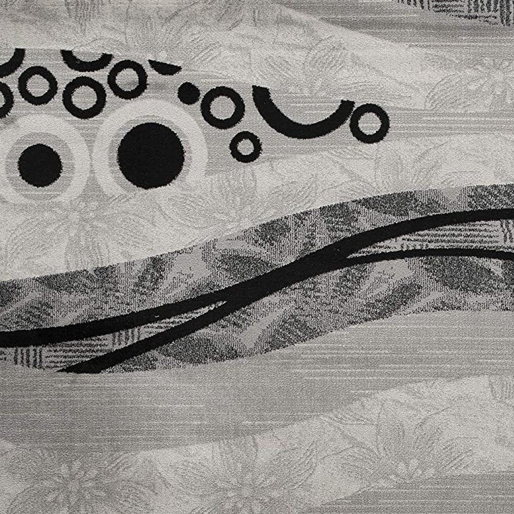 10' Gray Abstract Power Loom Runner Rug