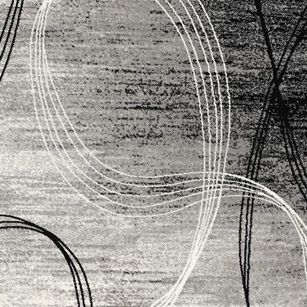 2' X 4' Gray Abstract Dhurrie Area Rug