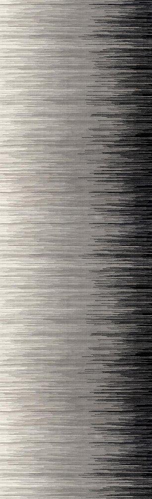 2' X 10' Black Transitional Striped Runner Rug