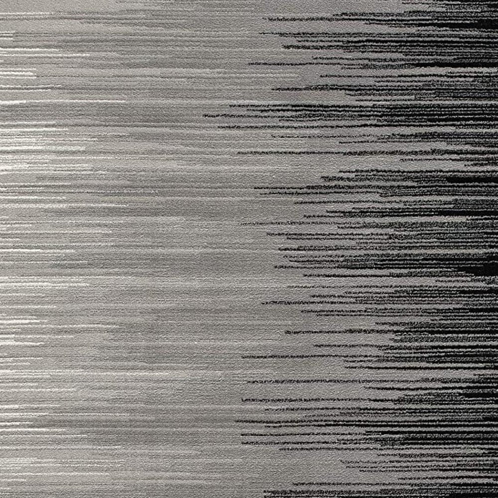 2' X 10' Black Transitional Striped Runner Rug