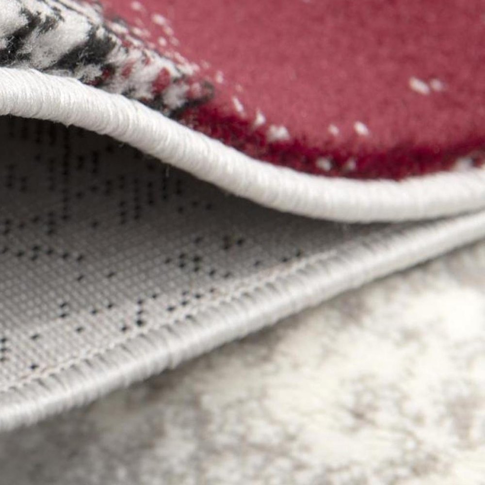 10' Black Burgundy And Gray Abstract Runner Rug