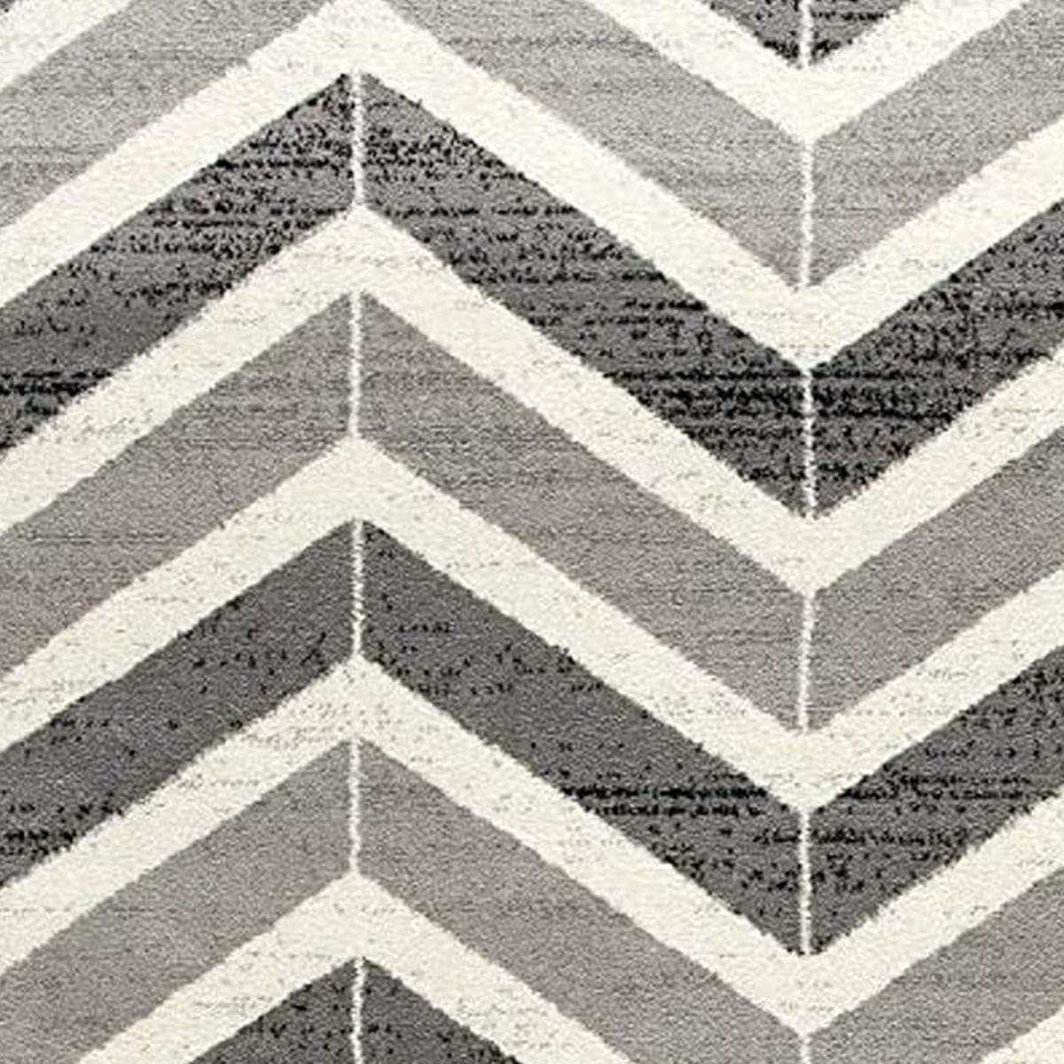 10' Gray Chevron Power Loom Runner Rug