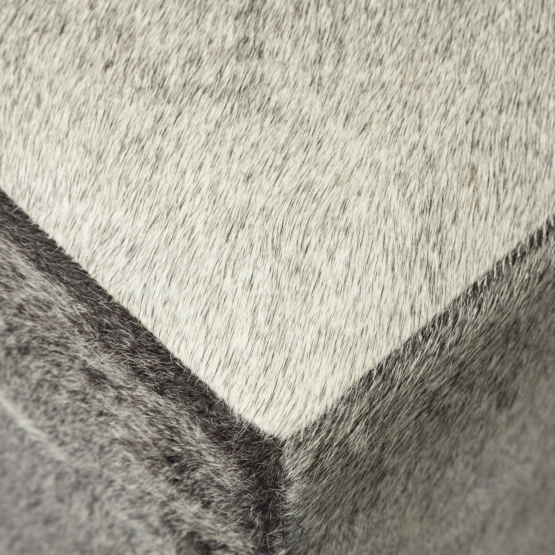 20" Gray Fabric and Wool Cube Ottoman