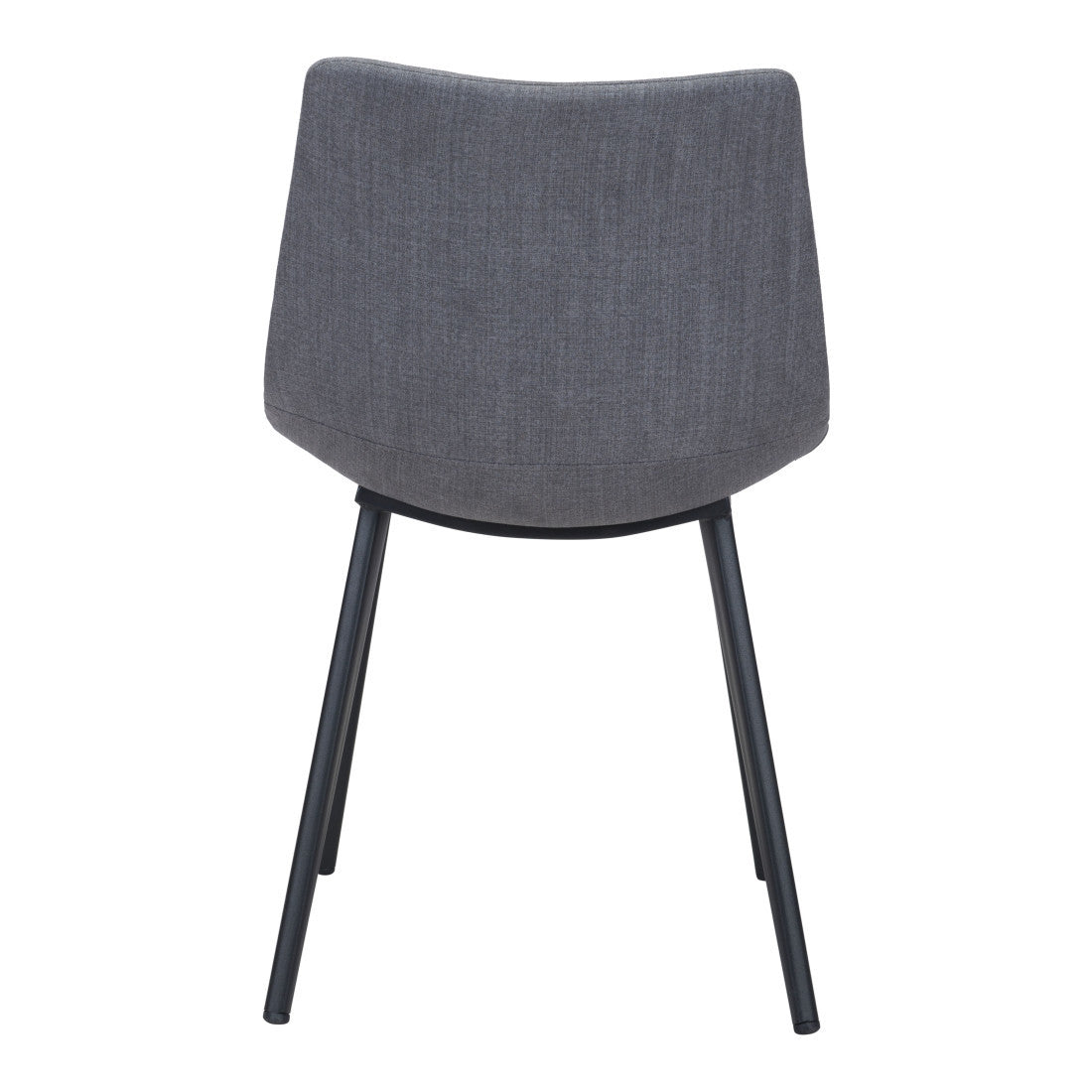 Set of Two Gray And Black Upholstered Fabric Dining Side Chairs