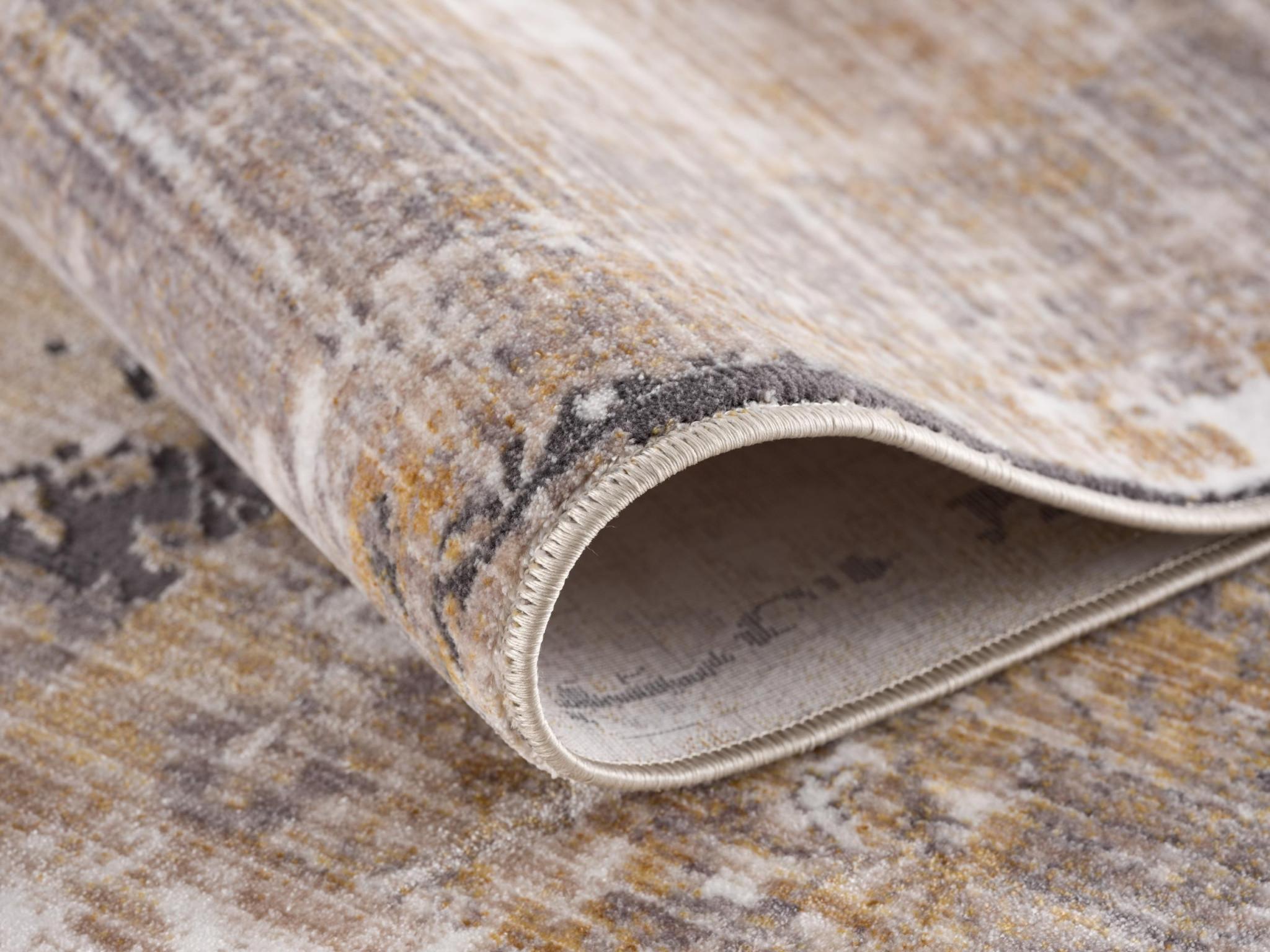 10' Gray And Ivory Oriental Runner Rug
