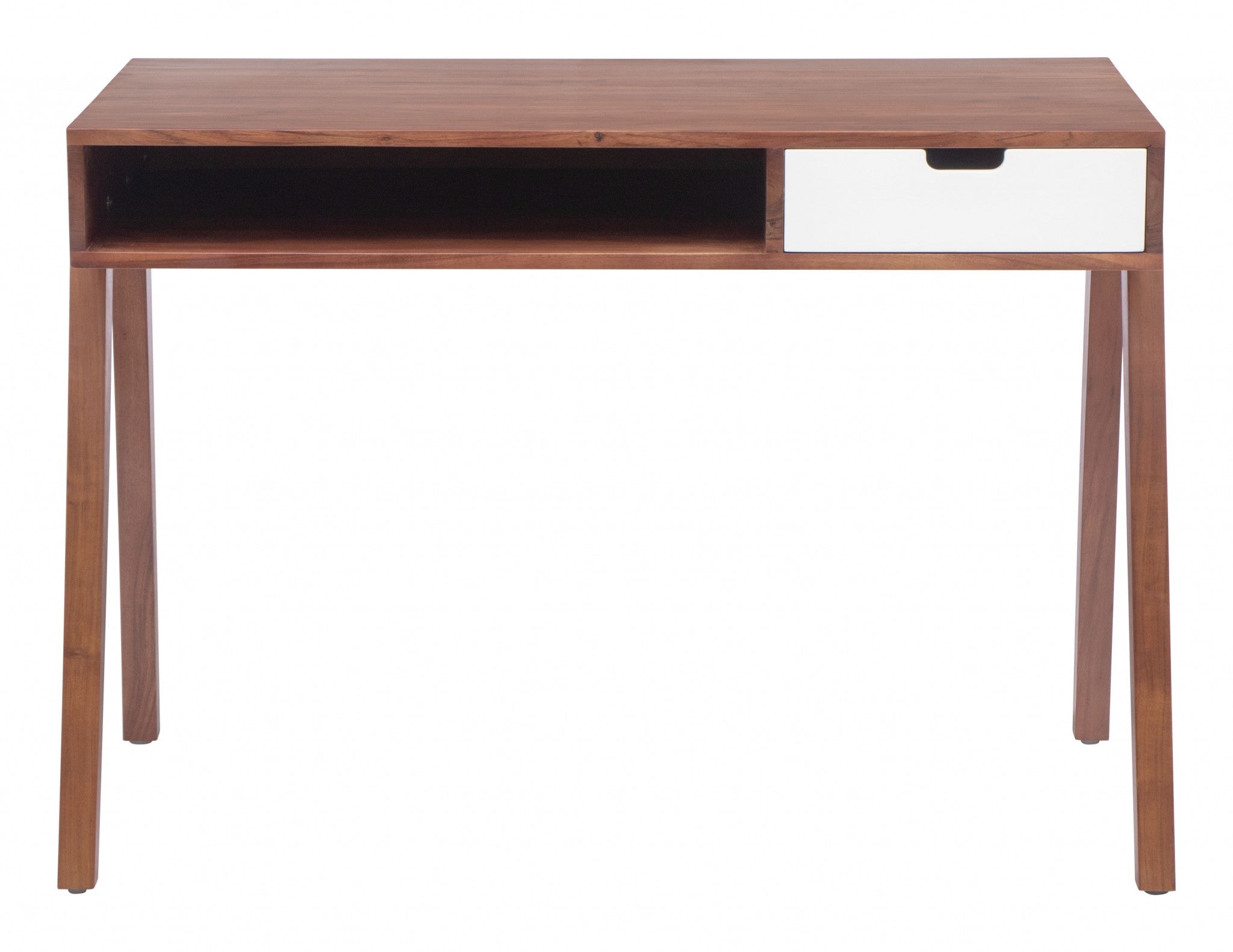 46" Brown Solid Wood Writing Desk