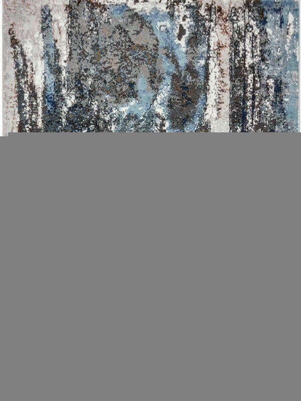 5' X 8' Shades of Blue and Gray Abstract Marble Area Rug