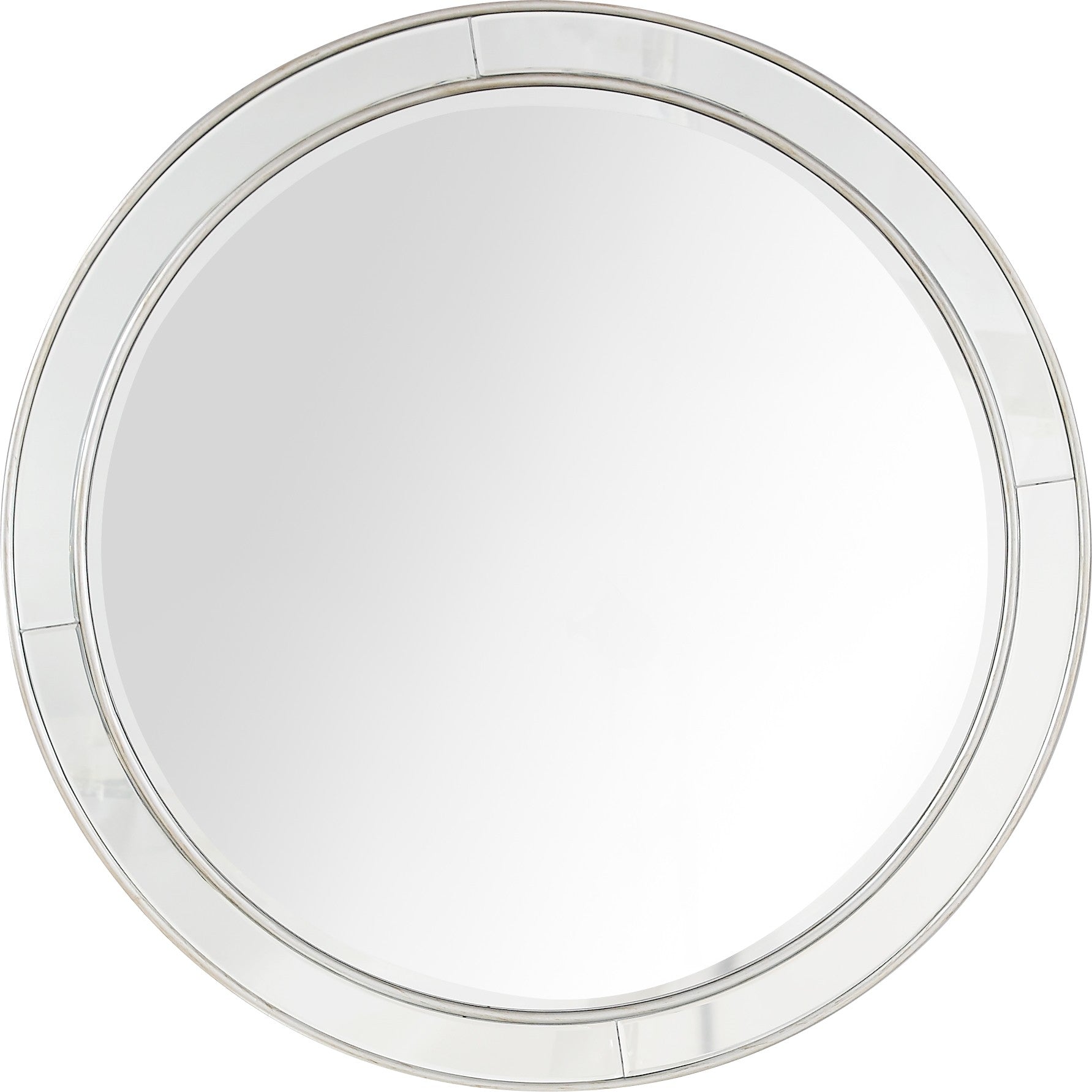 36" Silver Round Framed Accent Mirror