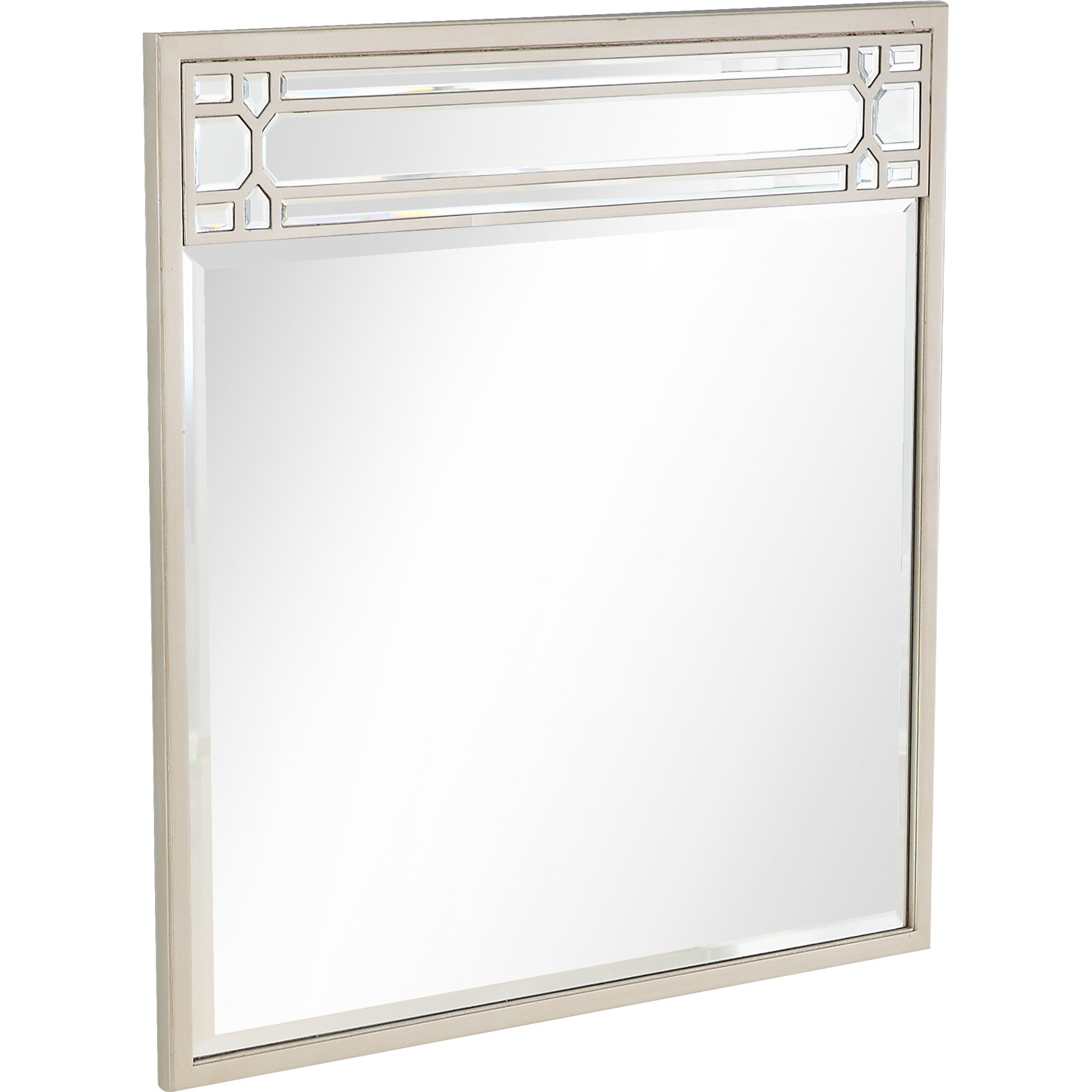 36" Champagne Square Metal Framed Accent Mirror