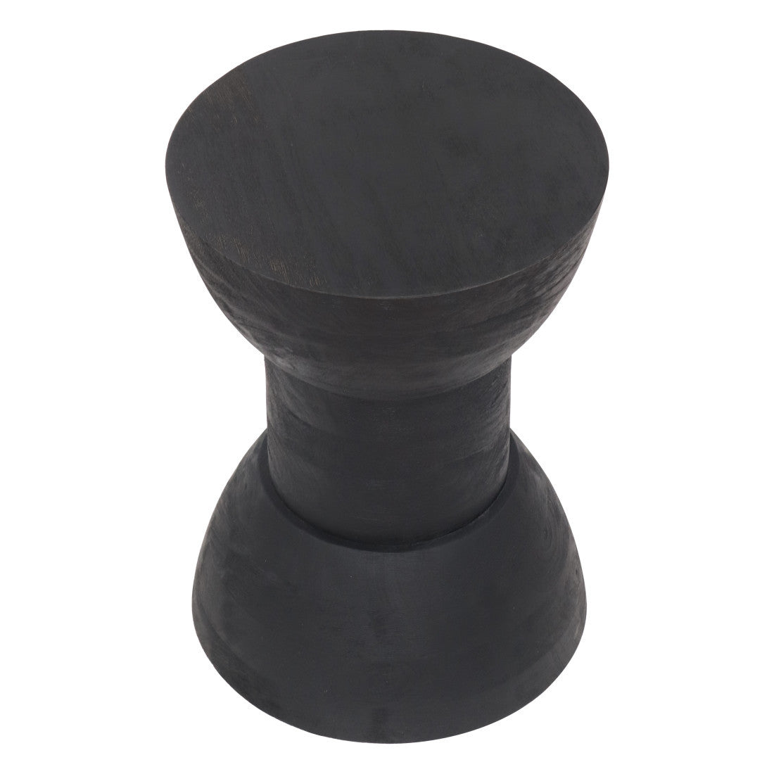 19" Black Solid Wood Backless Bar Chair