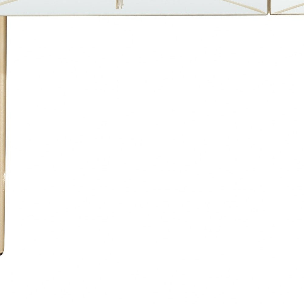 48" Champagne Mirrored Glass Console Table