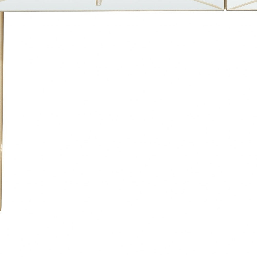 48" Champagne Mirrored Glass Console Table