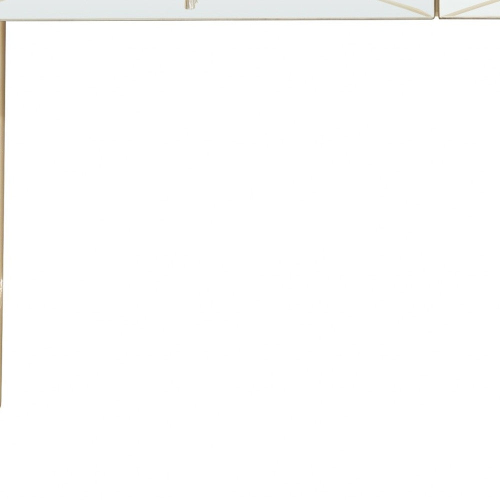 48" Champagne Mirrored Glass Console Table