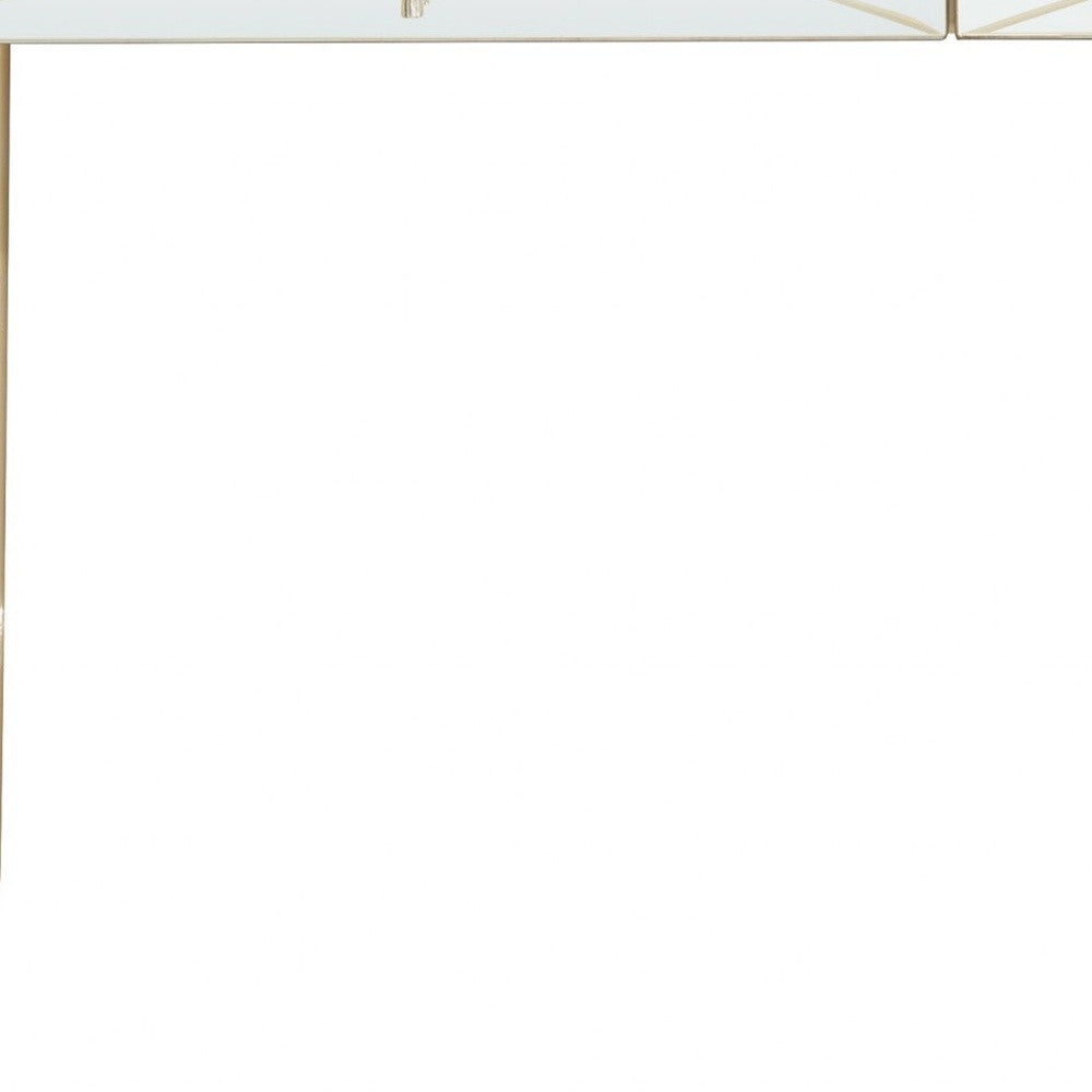 48" Champagne Mirrored Glass Console Table