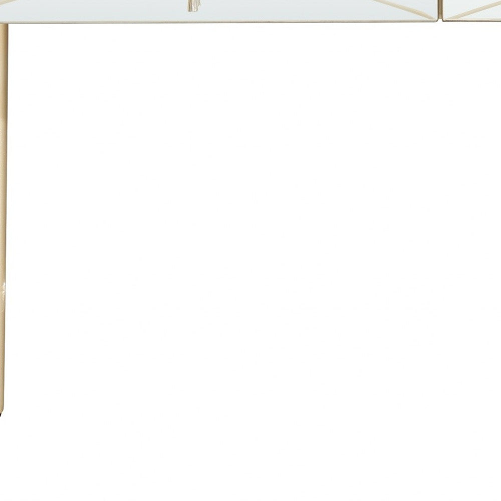 48" Champagne Mirrored Glass Console Table