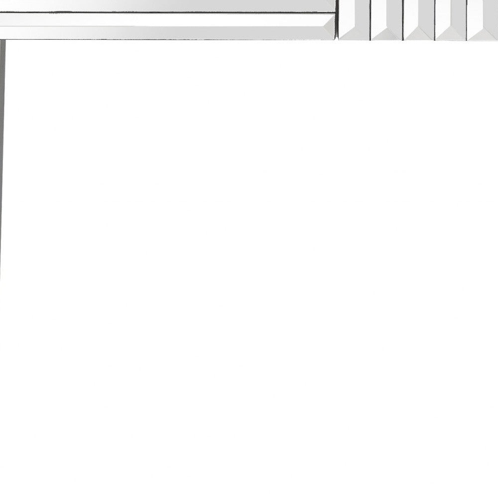 40" Silver Mirrored Glass Console Table