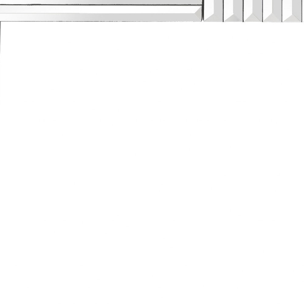 40" Silver Mirrored Glass Console Table