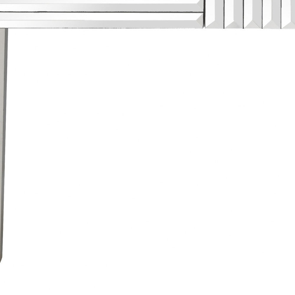 40" Silver Mirrored Glass Console Table