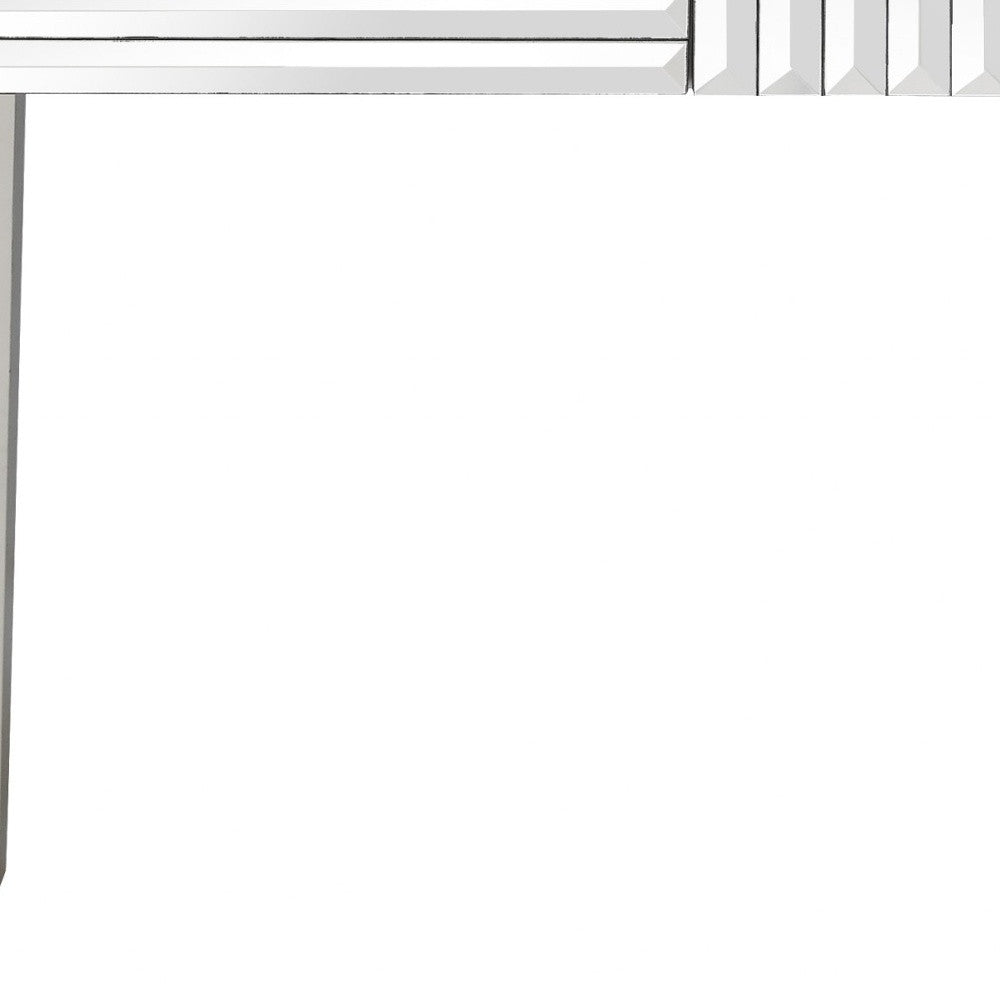 40" Silver Mirrored Glass Console Table