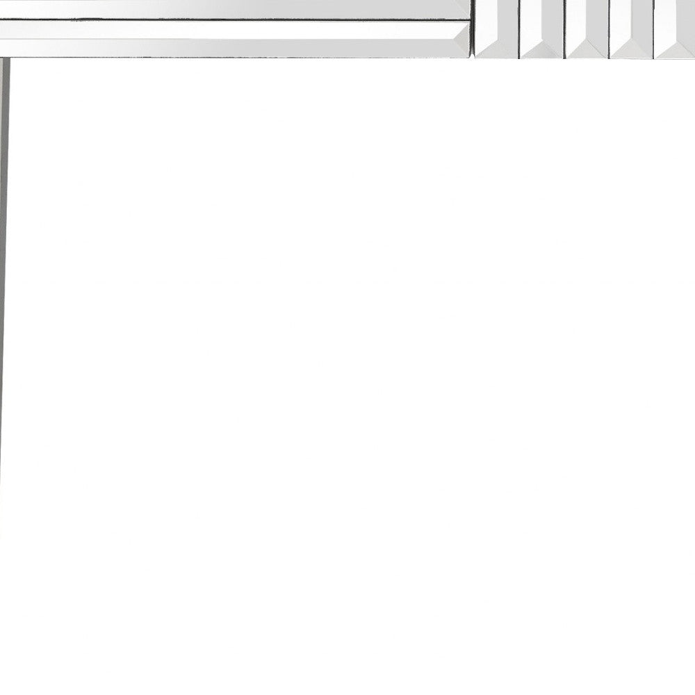 40" Silver Mirrored Glass Console Table