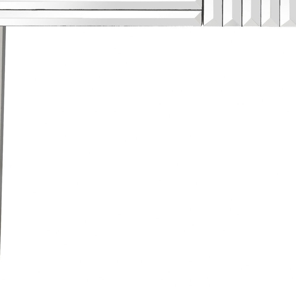 40" Silver Mirrored Glass Console Table