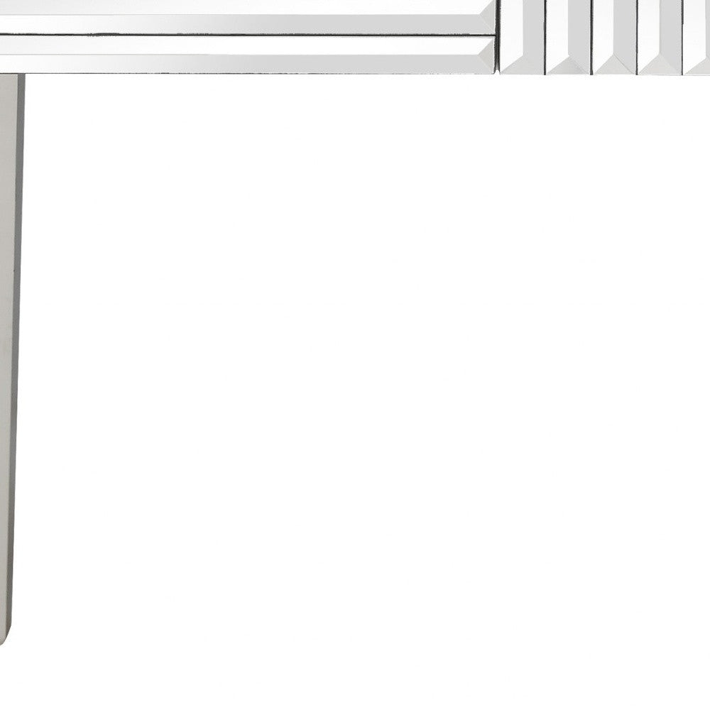 40" Silver Mirrored Glass Console Table
